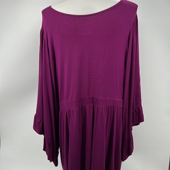 Torrid 6X super soft ruffled sleeve magenta blouse - Picture 4 of 5
